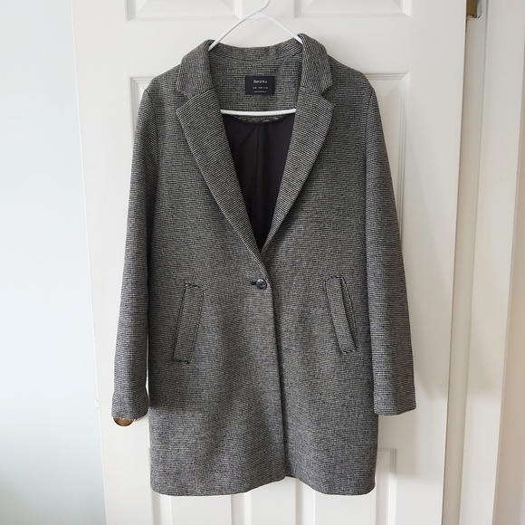 Bershka Jackets & Blazers - Bershka - Wool Mix Car Coat with Pockets